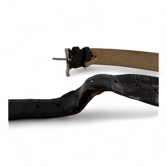 Cesare Attolini Brown Alligator Belt Size 44 110cm (NEEDS REPAIR) - Picture 5 of 11